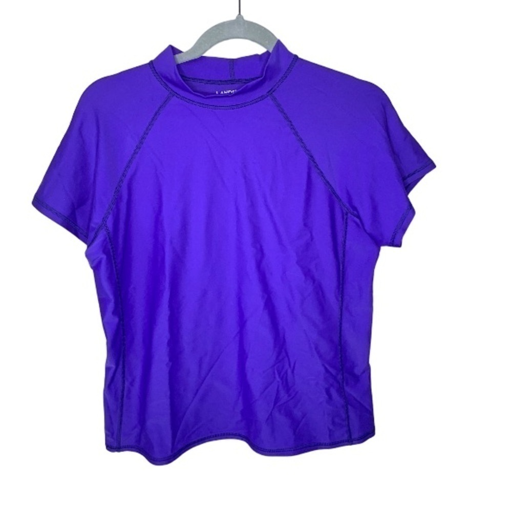 Lands, end, rashguard, purple sun shirt, size extra large, girls
